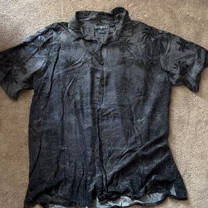 Gavin Black Palm Print Men's Casual Shirt